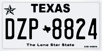 TX license plate DZP8824