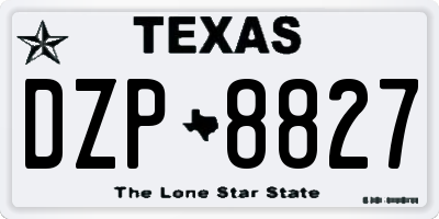 TX license plate DZP8827
