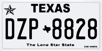 TX license plate DZP8828