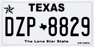 TX license plate DZP8829