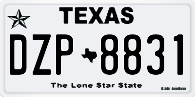 TX license plate DZP8831