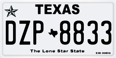 TX license plate DZP8833