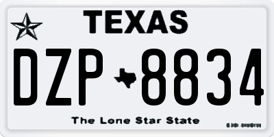 TX license plate DZP8834