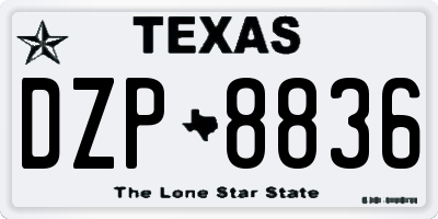 TX license plate DZP8836