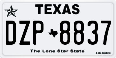 TX license plate DZP8837