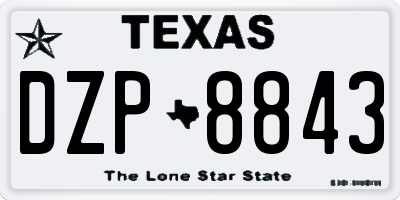 TX license plate DZP8843
