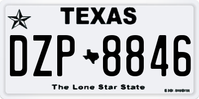 TX license plate DZP8846
