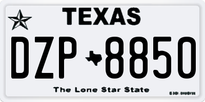TX license plate DZP8850