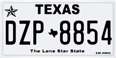 TX license plate DZP8854