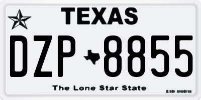 TX license plate DZP8855