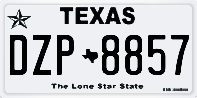 TX license plate DZP8857