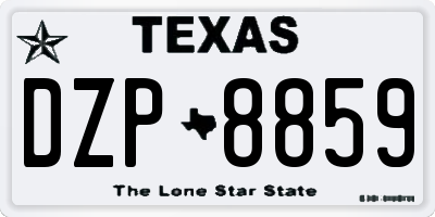 TX license plate DZP8859