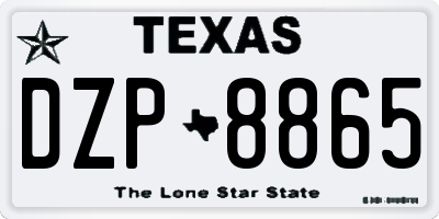 TX license plate DZP8865