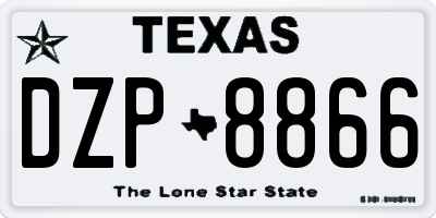 TX license plate DZP8866