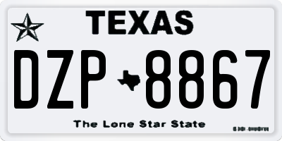 TX license plate DZP8867