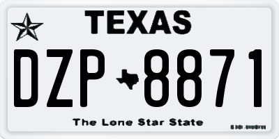 TX license plate DZP8871