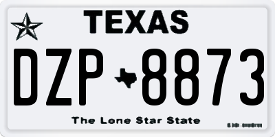TX license plate DZP8873