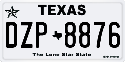 TX license plate DZP8876