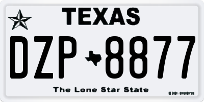 TX license plate DZP8877