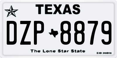 TX license plate DZP8879