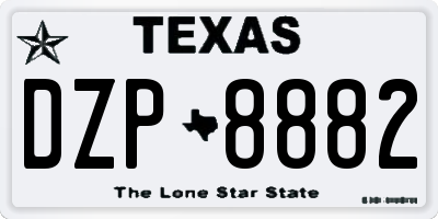TX license plate DZP8882