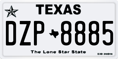 TX license plate DZP8885