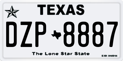 TX license plate DZP8887