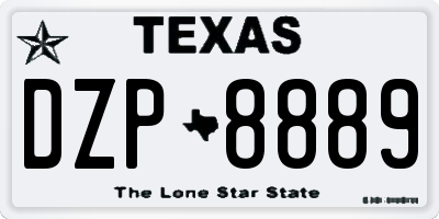 TX license plate DZP8889