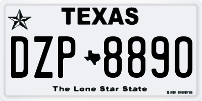 TX license plate DZP8890