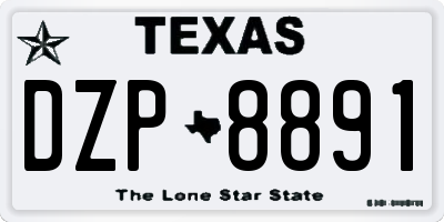 TX license plate DZP8891