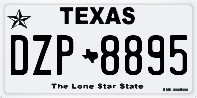 TX license plate DZP8895