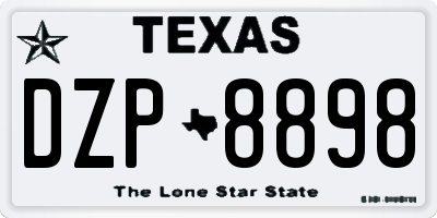 TX license plate DZP8898