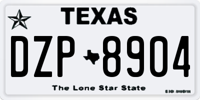 TX license plate DZP8904