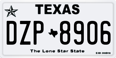 TX license plate DZP8906