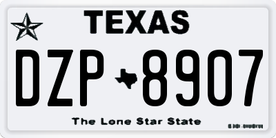 TX license plate DZP8907