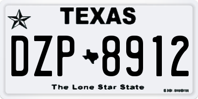TX license plate DZP8912