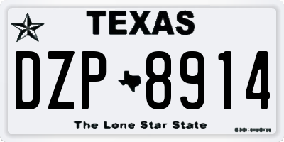TX license plate DZP8914