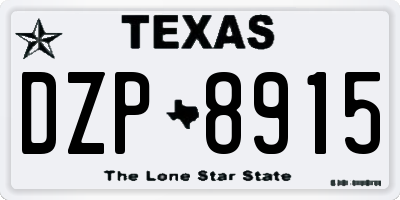 TX license plate DZP8915