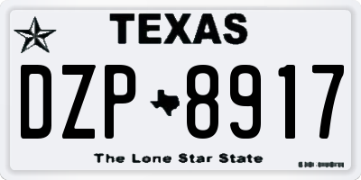 TX license plate DZP8917