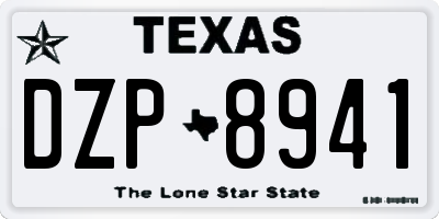 TX license plate DZP8941