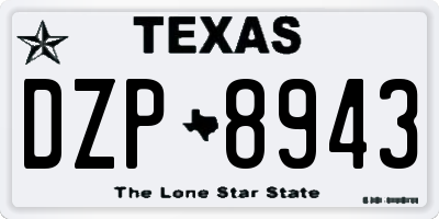 TX license plate DZP8943