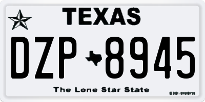 TX license plate DZP8945