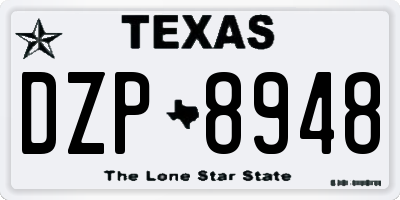 TX license plate DZP8948