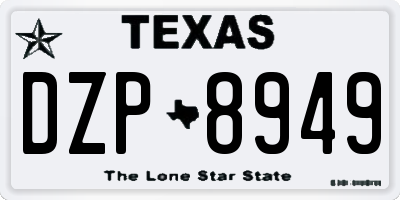 TX license plate DZP8949