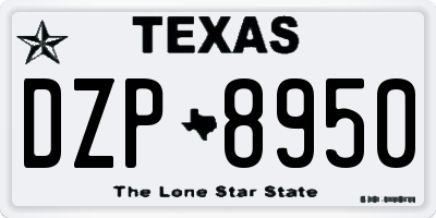 TX license plate DZP8950