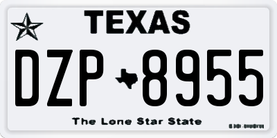 TX license plate DZP8955