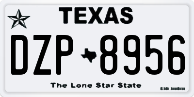 TX license plate DZP8956