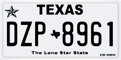 TX license plate DZP8961