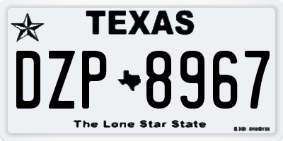 TX license plate DZP8967