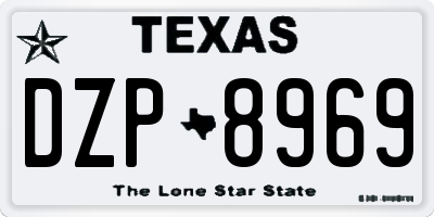 TX license plate DZP8969